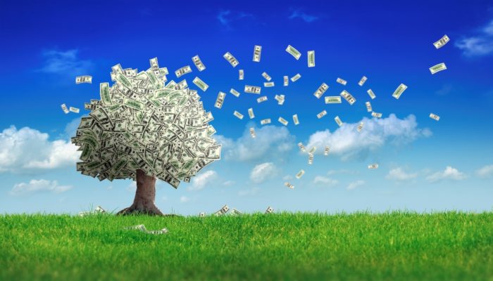 Tree with money leaves