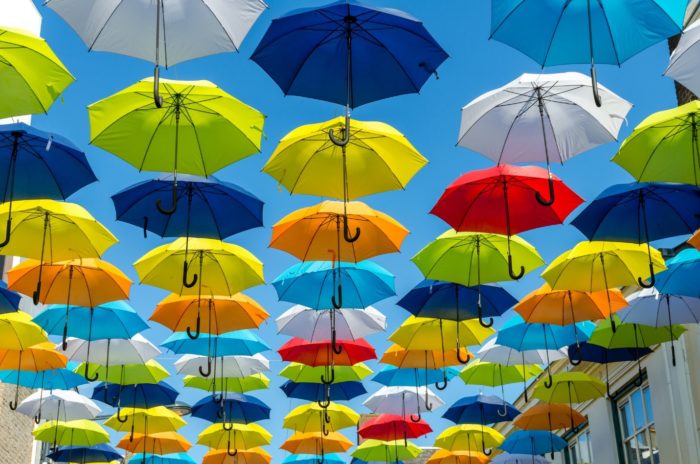Multicolored umbrellas
